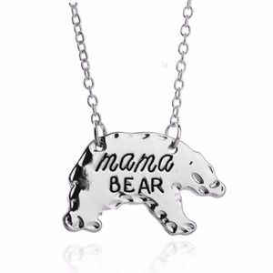 Mama bear BEAR Necklace Silver